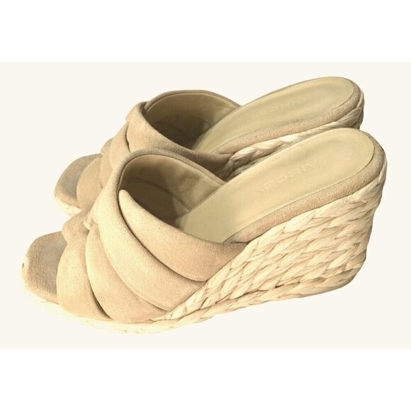 Vince Beige Suede Wedge Espadrilles Sandals -LT3138 - Picture 2 of 5